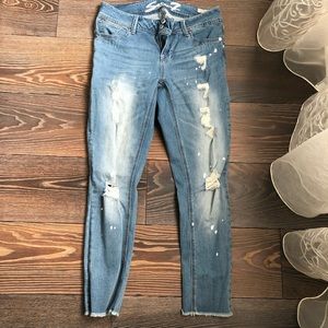 7 Jeans Distressed Skinny Ankle Jeans